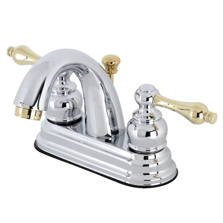 Kingston Brass KB5614AL Restoration 4" Centerset Bathroom Faucet, Chrome/ Brass KB5614AL